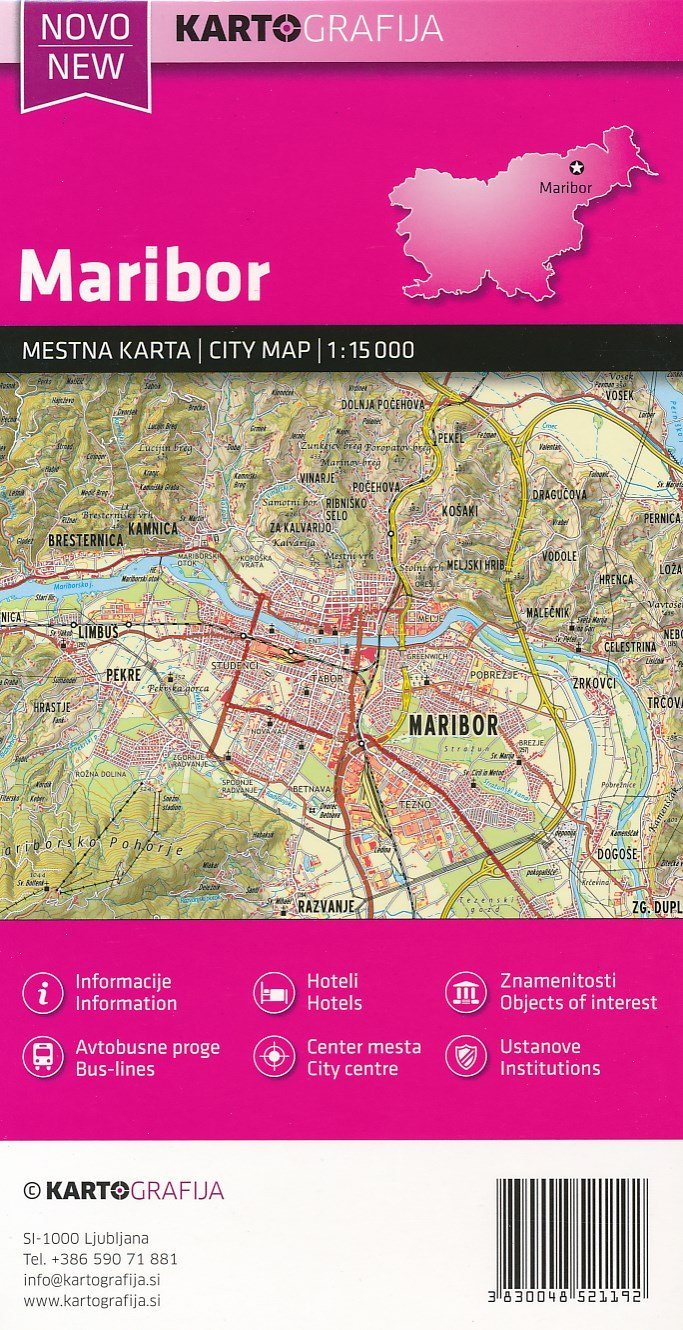 Plan de ville - Maribor (Slovénie) | Kartografija carte pliée Kartografija 