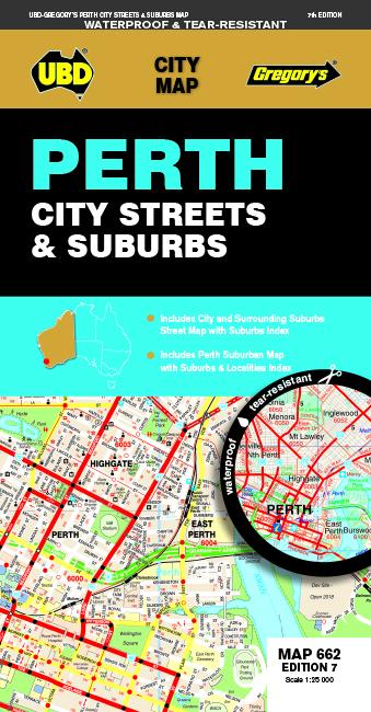 Plan de ville - Perth City Streets & Suburbs, n° 662 | UBD Gregory's carte pliée UBD Gregory's 