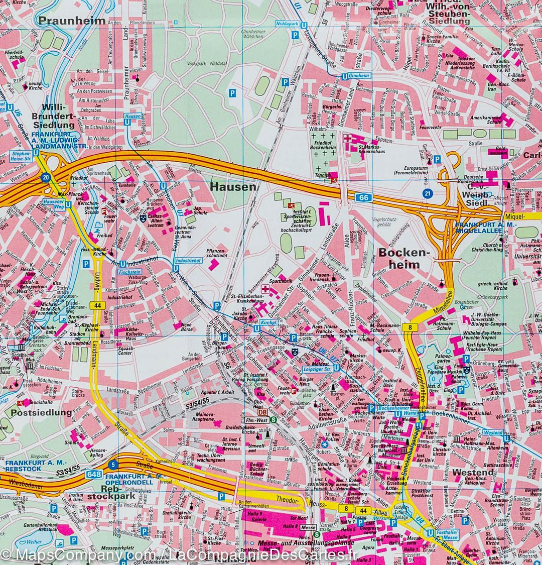 Plan détaillé - Francfort (Allemagne) | Freytag & Berndt carte pliée Freytag & Berndt 