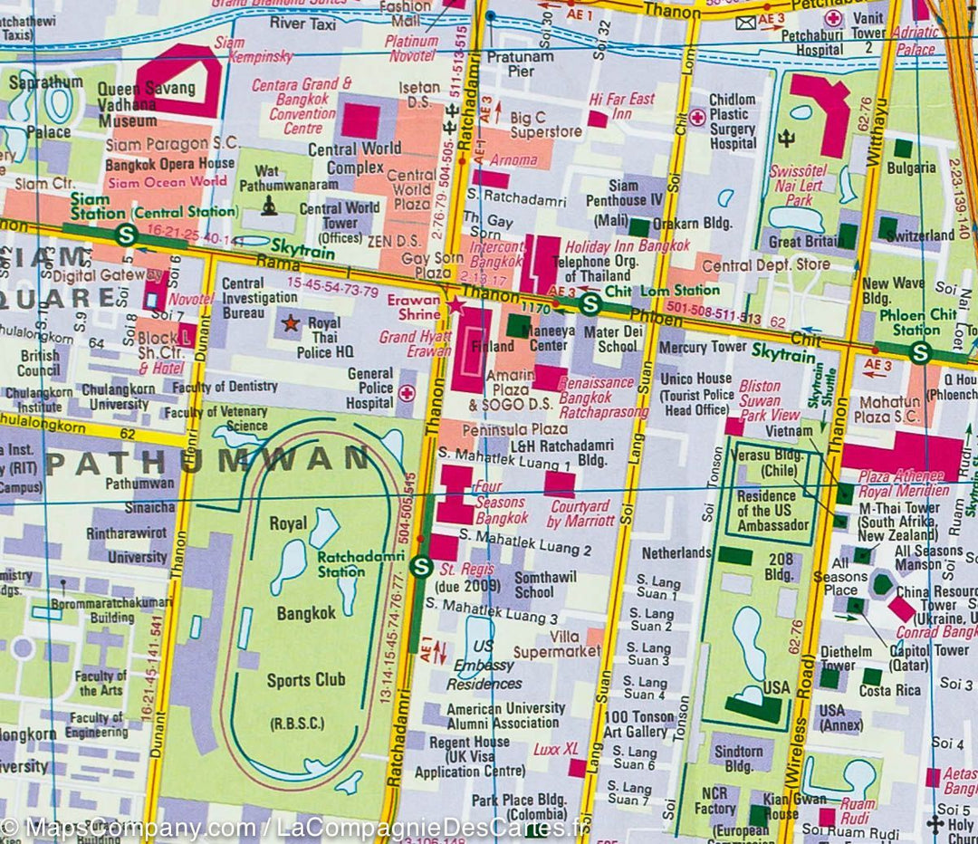 Plan détaillé imperméable - Bangkok & environs | Nelles Map carte pliée Nelles Verlag 