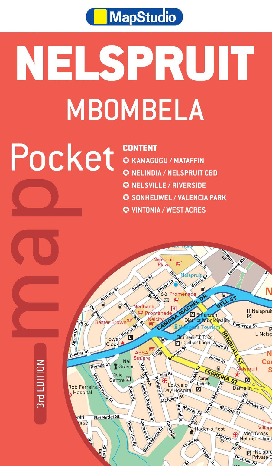Plan détaillé - poche - Nelspruit (Afrique du Sud) | MapStudio carte pliée MapStudio 