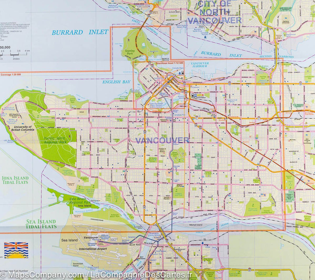 Plan détaillé - Vancouver et région (Canada) | ITM carte pliée ITM 