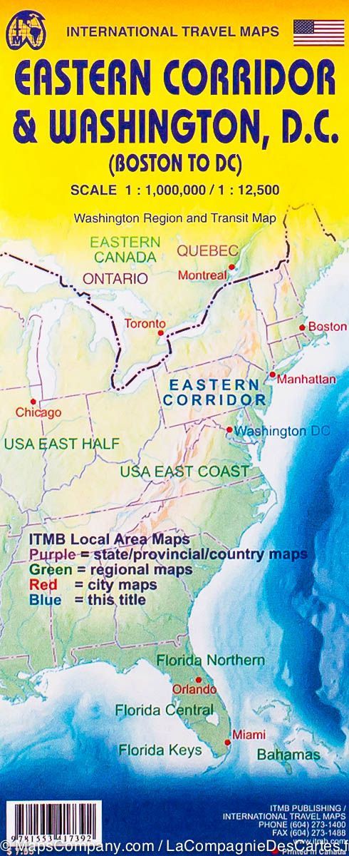 Plan détaillé - Washington D.C. et sa région | ITM carte pliée ITM 