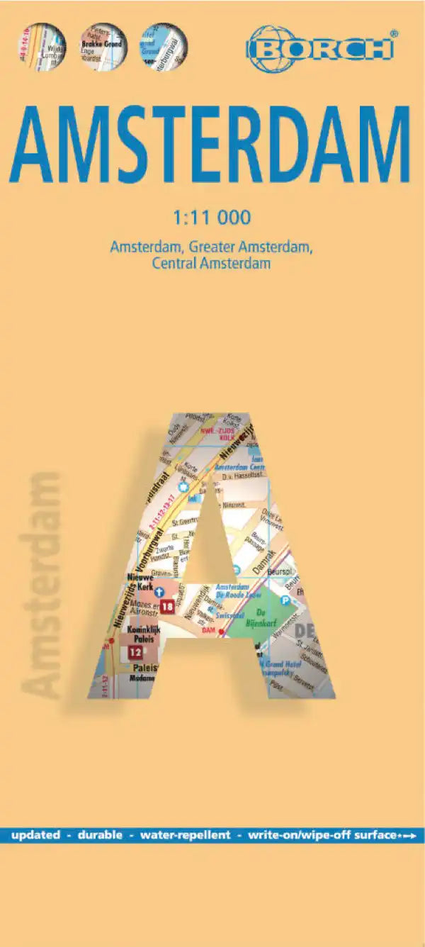 Plan plastifié - Amsterdam | Borch Map carte pliée Borch Map 