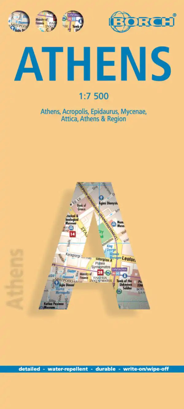 Plan plastifié - Athènes | Borch Map carte pliée Borch Map 
