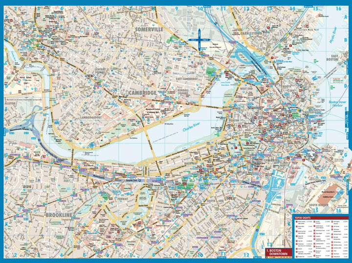 Plan plastifié - Boston | Borch Map carte pliée Borch Map 