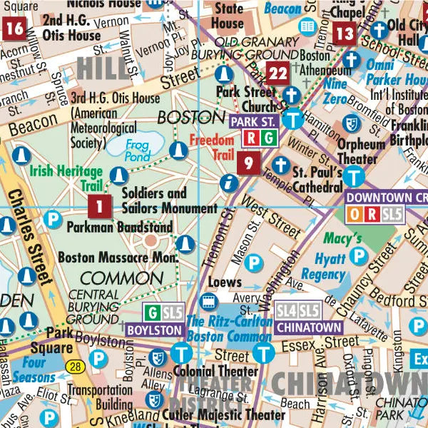 Plan plastifié - Boston | Borch Map carte pliée Borch Map 