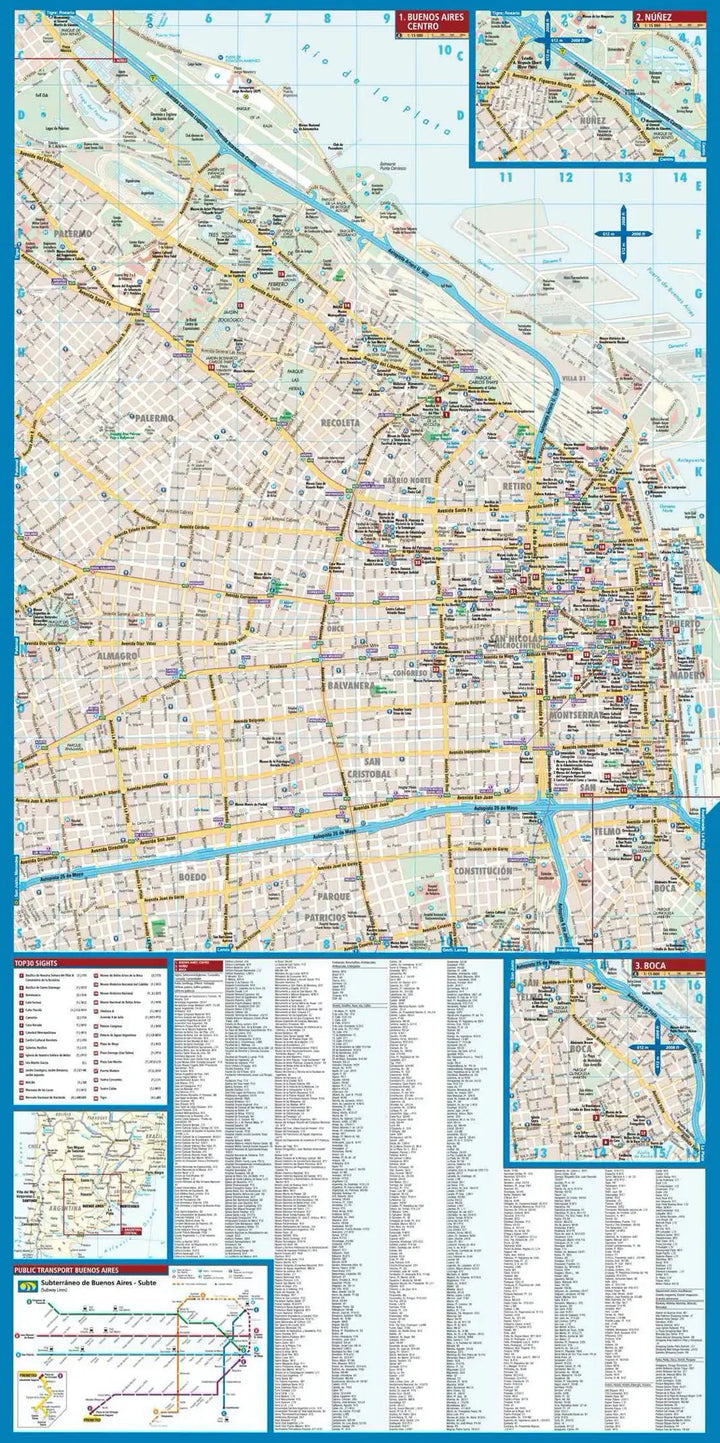 Plan plastifié - Buenos Aires | Borch Map carte pliée Borch Map 