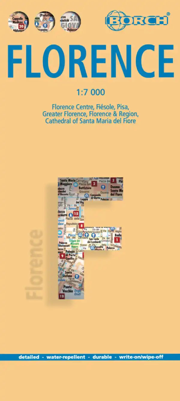 Plan plastifié - Florence | Borch Map carte pliée Borch Map 