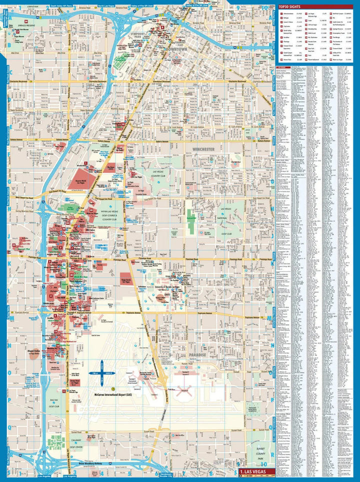 Plan plastifié - Las Vegas | Borch Map carte pliée Borch Map 