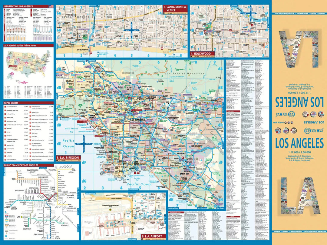 Plan plastifié - Los Angeles | Borch Map carte pliée Borch Map 