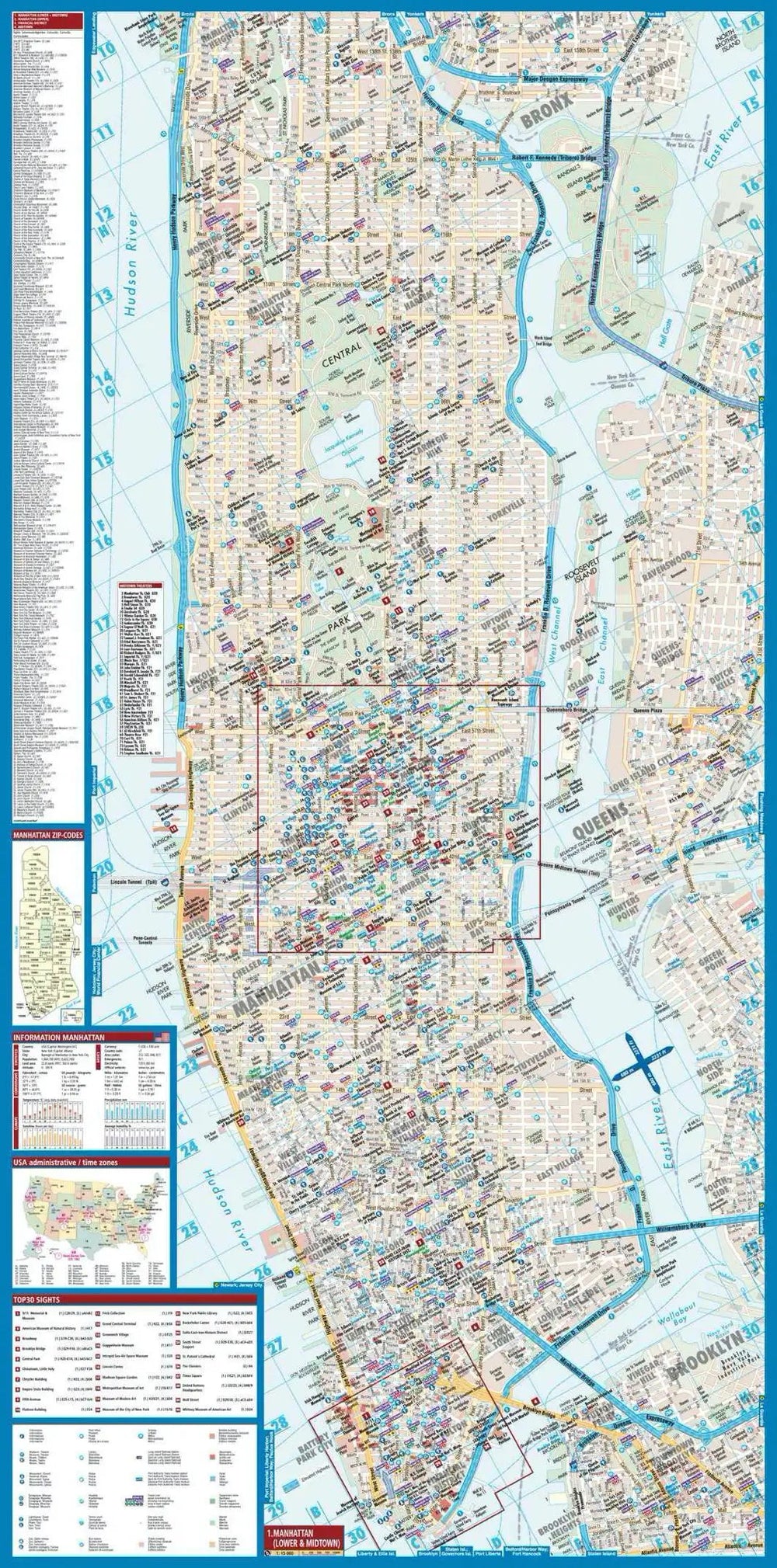 Plan plastifié - Manhattan | Borch Map carte pliée Borch Map 