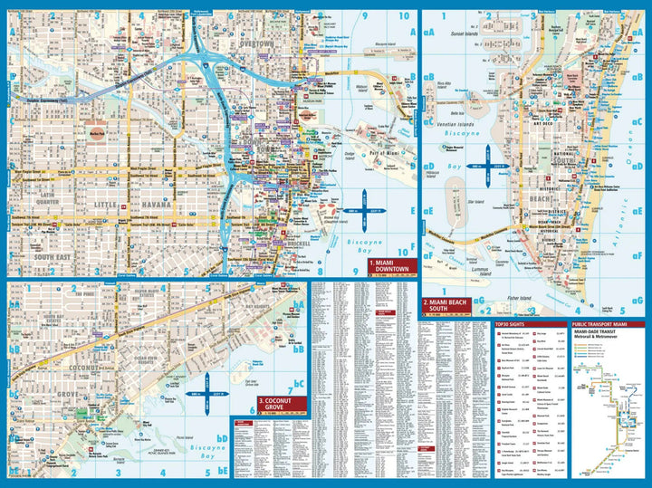 Plan plastifié - Miami | Borch Map carte pliée Borch Map 
