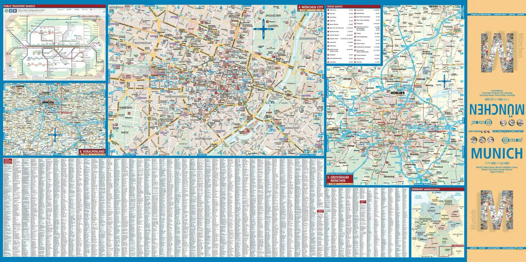 Plan plastifié - Munich | Borch Map carte pliée Borch Map 