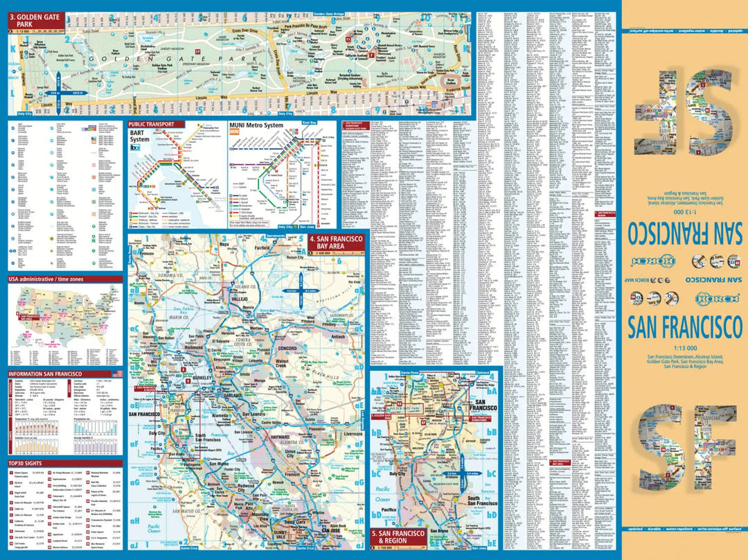 Plan plastifié - San Francisco | Borch Map carte pliée Borch Map 