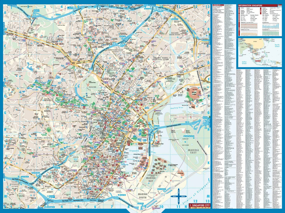 Plan plastifié - Singapour | Borch Map carte pliée Borch Map 