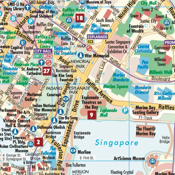 Plan plastifié - Singapour | Borch Map carte pliée Borch Map 