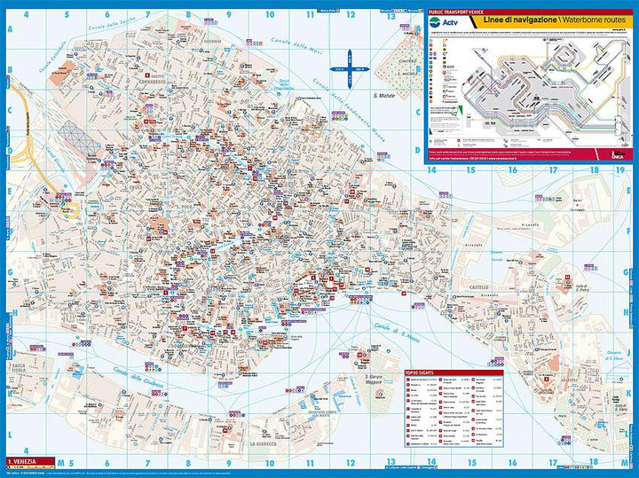 Plan plastifié - Venise | Borch Map carte pliée Borch Map 
