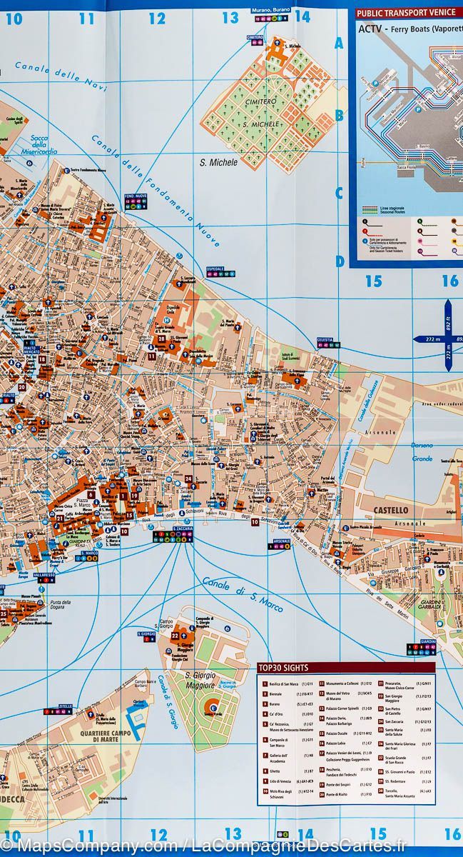 Plan plastifié - Venise | Borch Map carte pliée Borch Map 