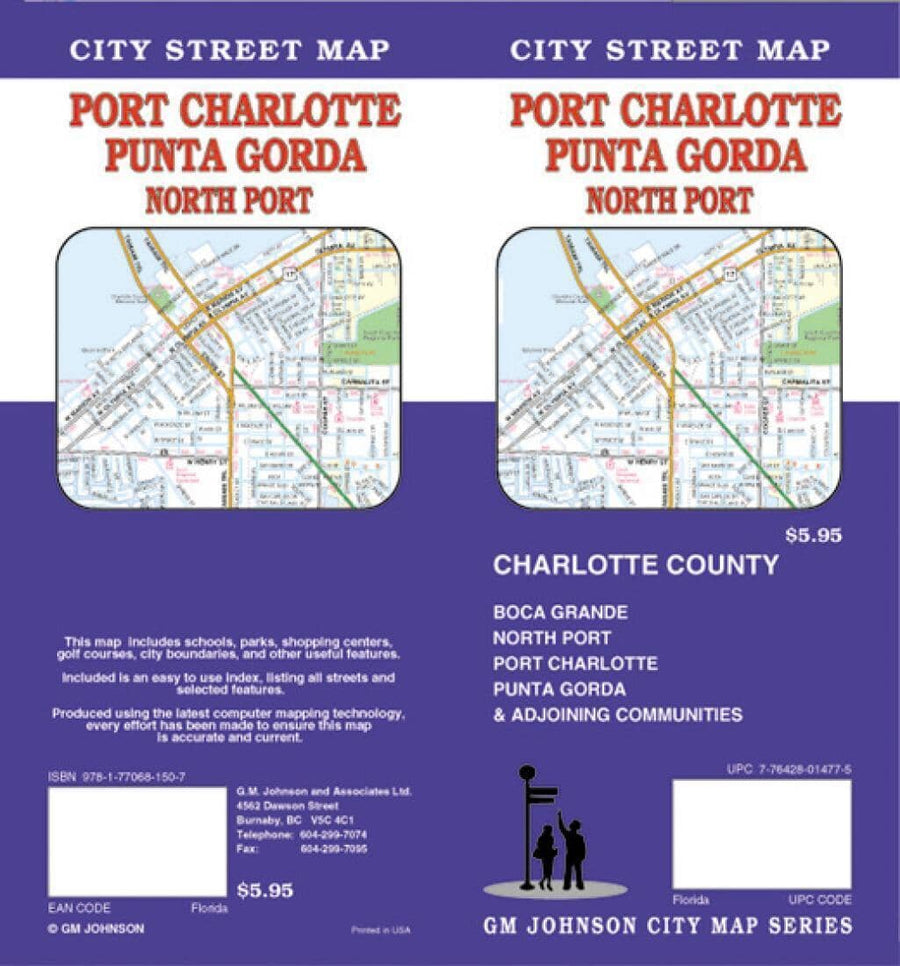 Port Charlotte - Punta Gorda and North Port - Florida | GM Johnson Road Map 
