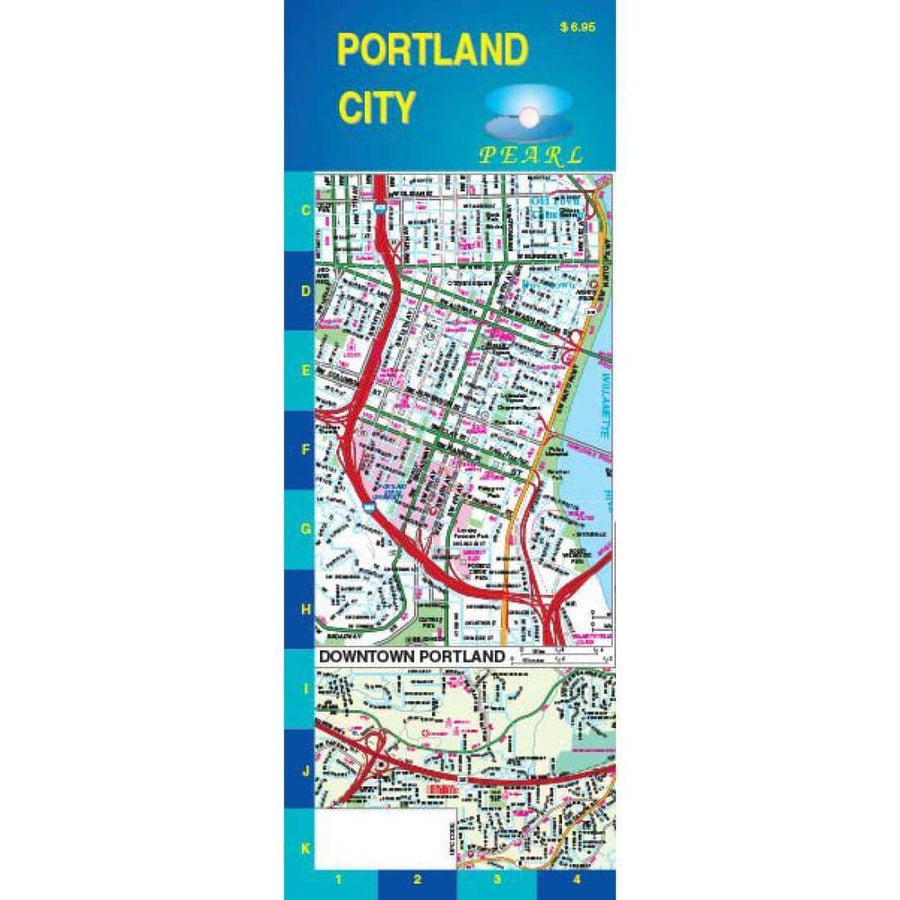 Portland, Oregon, Pearl Map, Laminated | GM Johnson Road Map 