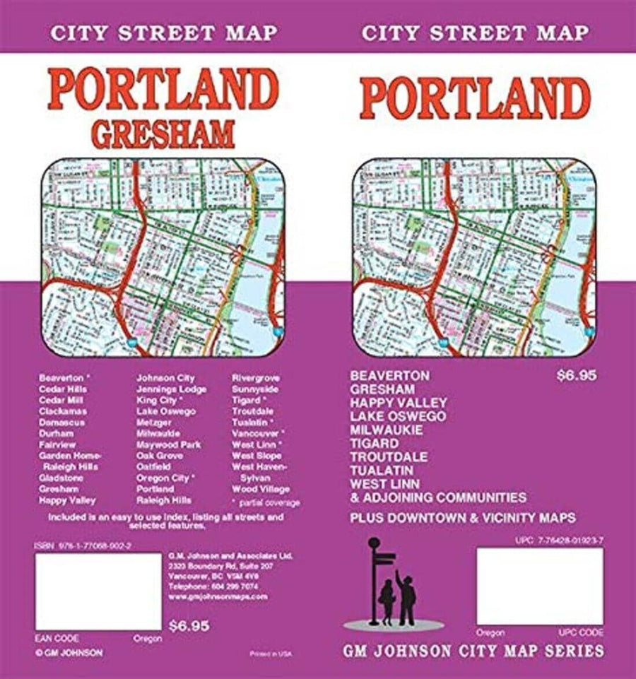 Portland : city street map = Portland : Gresham : city street map | GM Johnson carte pliée 