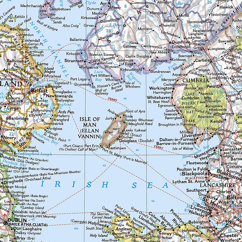 Poster (en anglais) - Grande Bretagne & Irlande - 60 x 77 cm | National Geographic carte murale petit tube National Geographic 