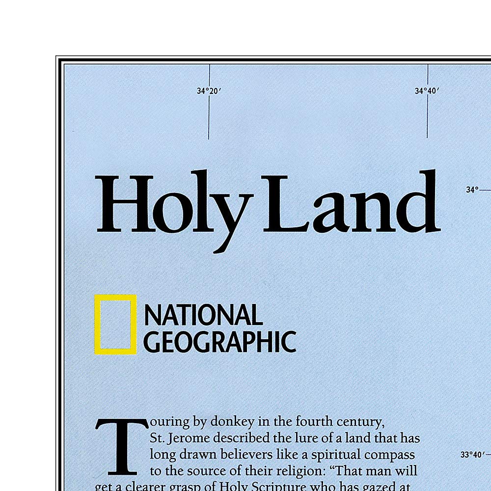 Poster (en anglais) - Terre Sainte - 53 x 80 cm | National Geographic carte murale petit tube National Geographic 