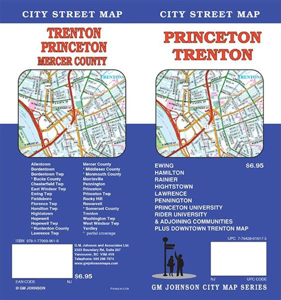Princeton : Trenton : city street map = Trenton : Princeton : Mercer County : city street map | GM Johnson carte pliée 