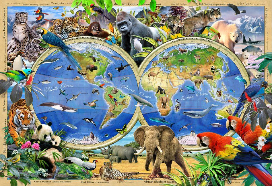 Puzzle en bois - Royaume des animaux - 600 pièces | Wooden City puzzle Wooden City 