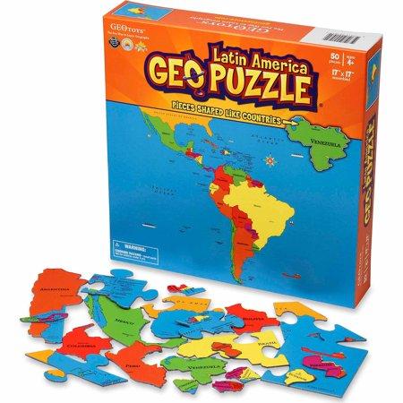 Puzzle géographique (en anglais)- Amérique Latine (50 pièces) pour enf – La  Compagnie des Cartes - Le voyage et la randonnée