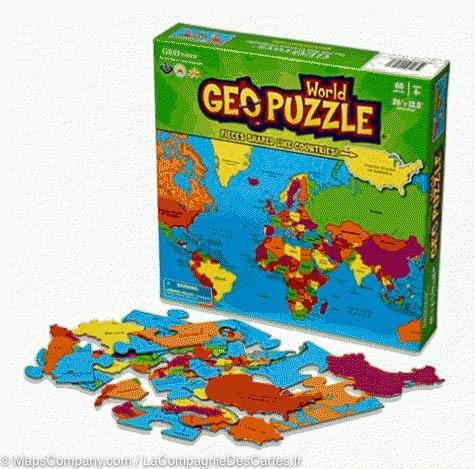 Puzzle géographique - Le monde (68 pièces) pour enfants 4 ans et +