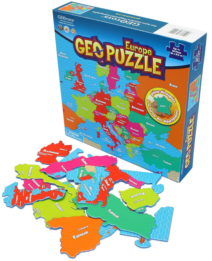 Puzzle géographique - L'Europe (58 pièces) pour enfants 4 ans et + | Geotoys puzzle Geotoys 