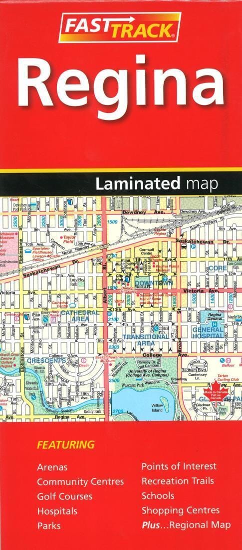 Regina Saskatchewan - Fast Track laminated map | Canadian Cartographics Corporation Road Map 