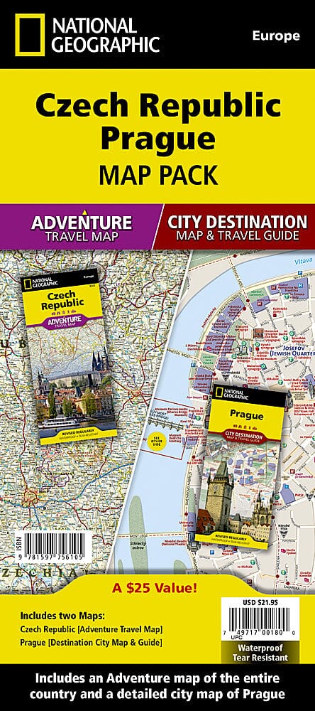République tchèque & plan des rues de Prague (Carte (Pack Bundle)) | National Geographic carte pliée National Geographic 