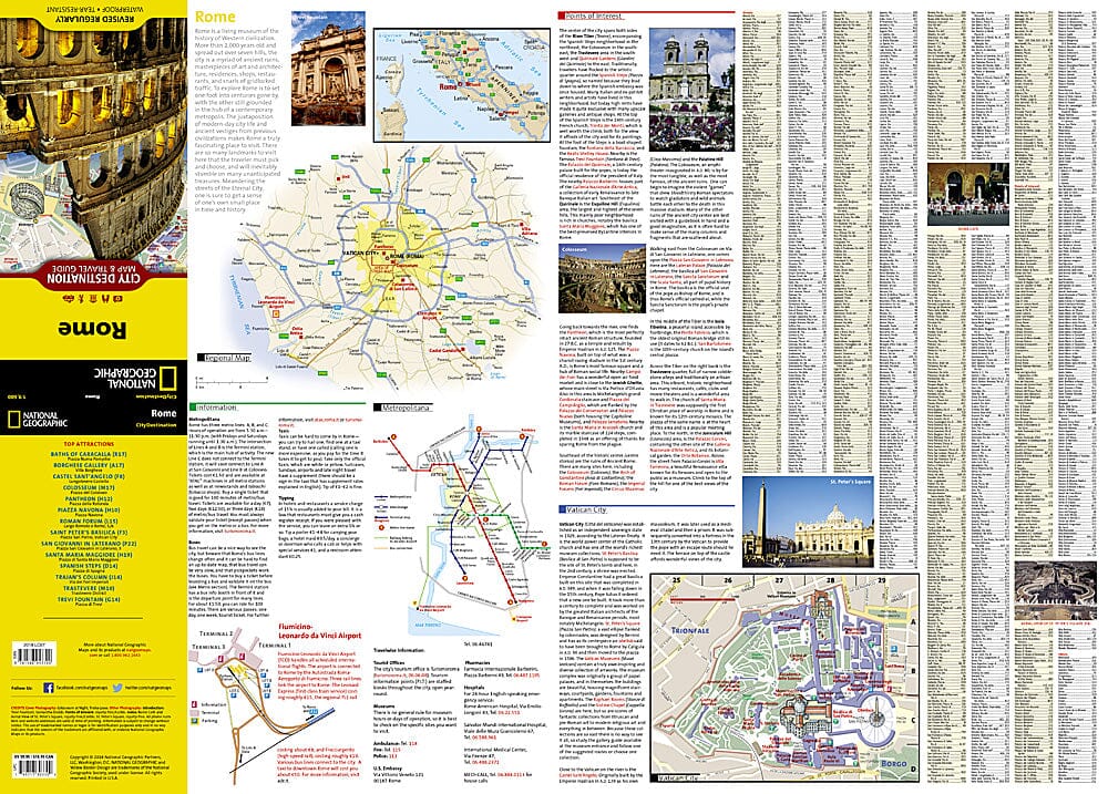 Rome - Carte de destination de l'Italie | National Geographic Maps carte pliée National Geographic 