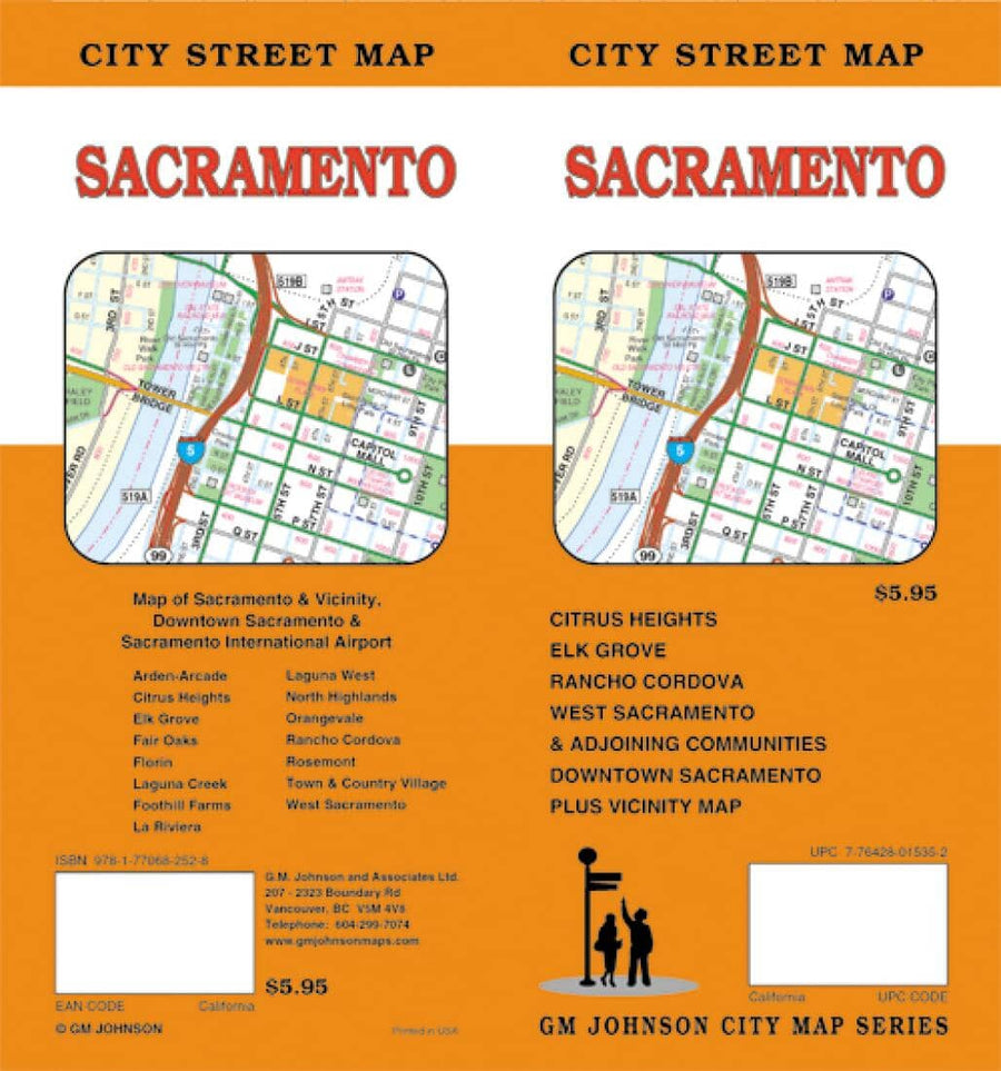 Sacramento : city street map | GM Johnson carte pliée 
