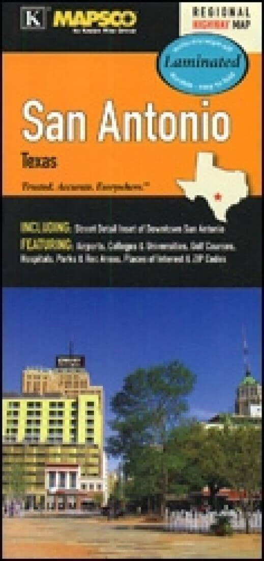 San Antonio, Texas, laminated by Kappa Map Group