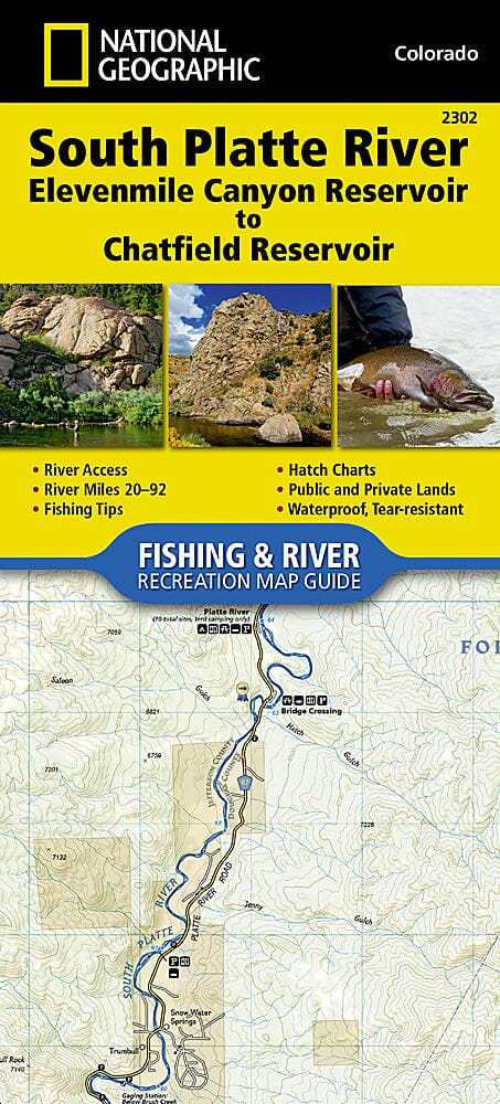 South Platte River - Elevenmile Canyon Reservoir to Chatfield Reservoir (Colorado), # 2302 | National Geographic Maps carte pliée National Geographic 