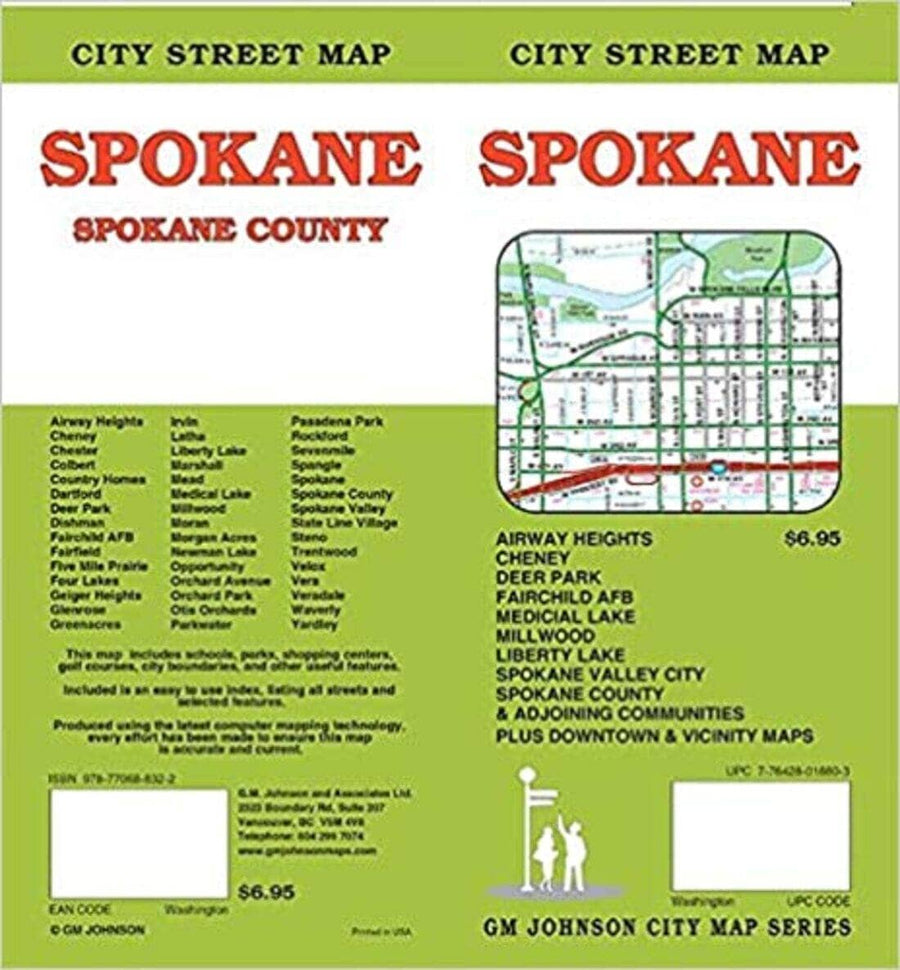 Spokane : city street map = Spokane : Spokane County : city street map | GM Johnson carte pliée 