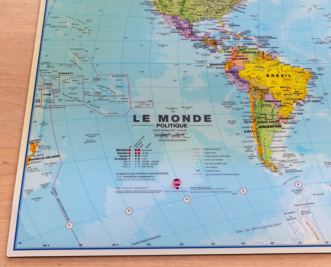 Tapis de bureau de carte du monde XXL, tapis de souris de carte historique  du monde