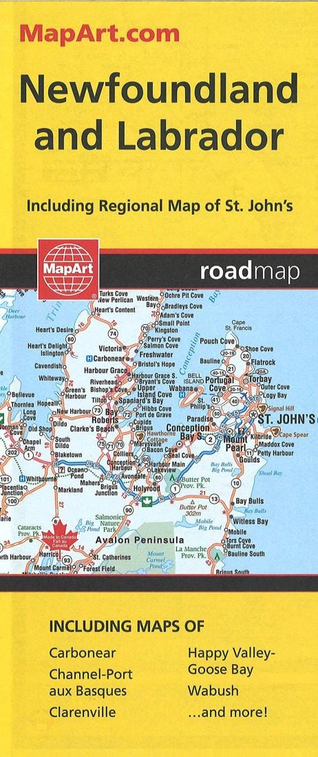 Newfoundland and Labrador Fast Track Laminated | MapArt carte pliée 