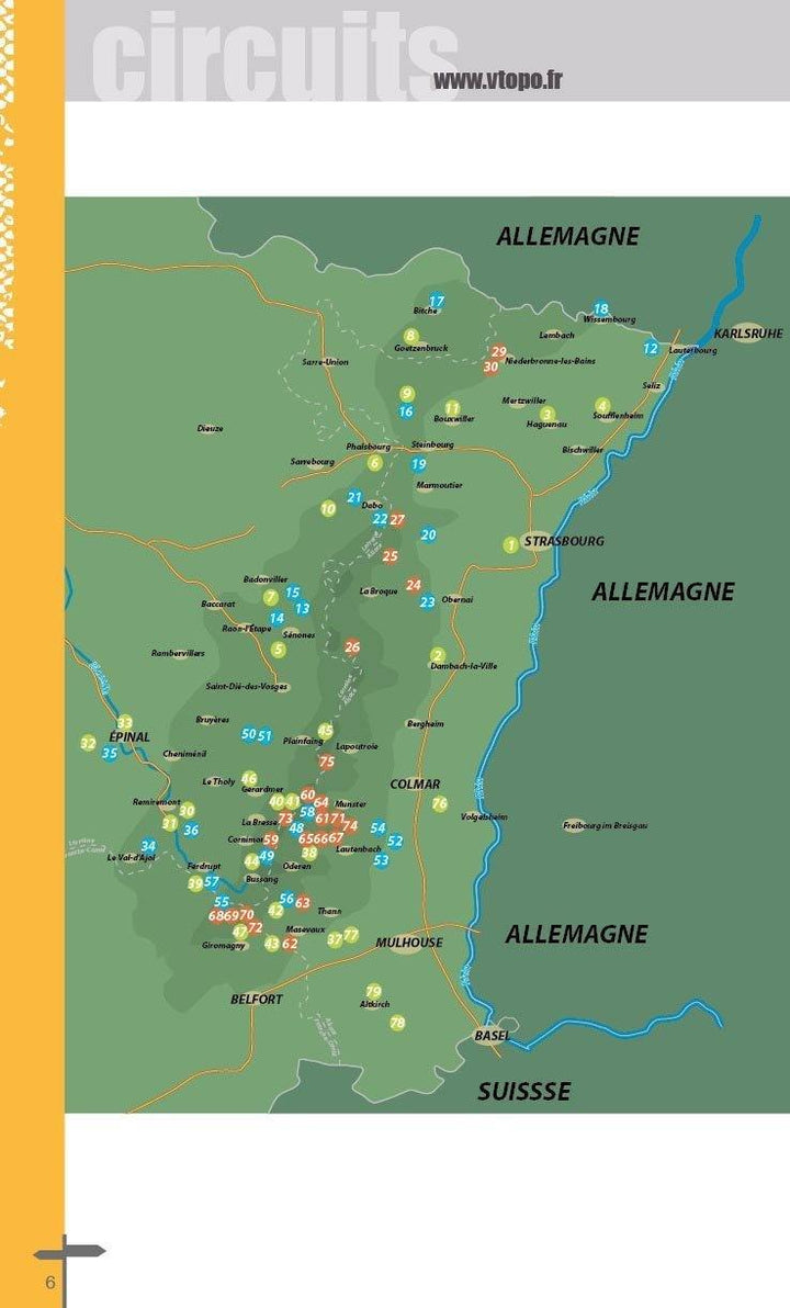 Topoguide cyclo - Vosges-Alsace : 79 itinéraires VTT | VTOPO guide vélo VTOPO 