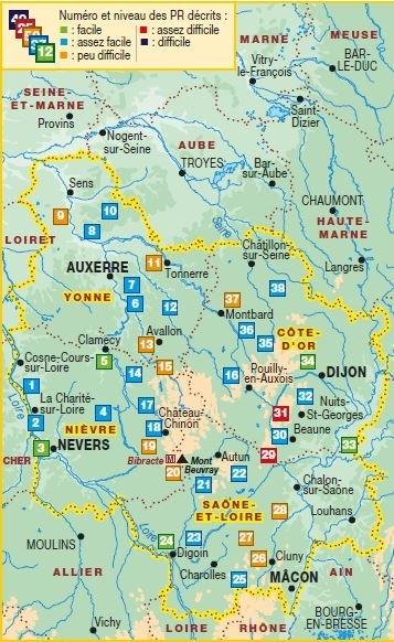 Topoguide de randonnée - La Bourgogne à pied | FFR guide de randonnée FFR - Fédération Française de Randonnée 