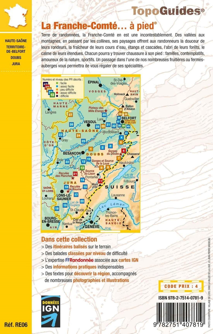 Topoguide de randonnée - La Franche-Comté à pied | FFR guide de randonnée FFR - Fédération Française de Randonnée 