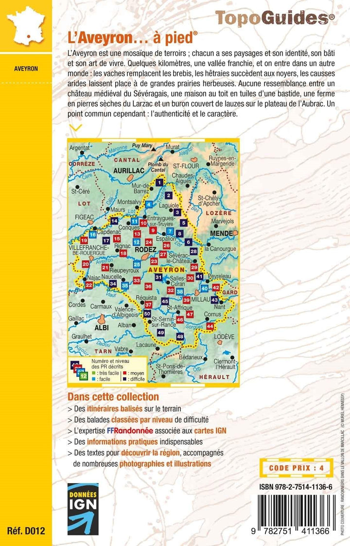 Topoguide de randonnée - L'Aveyron à pied | FFR guide de randonnée FFR - Fédération Française de Randonnée 
