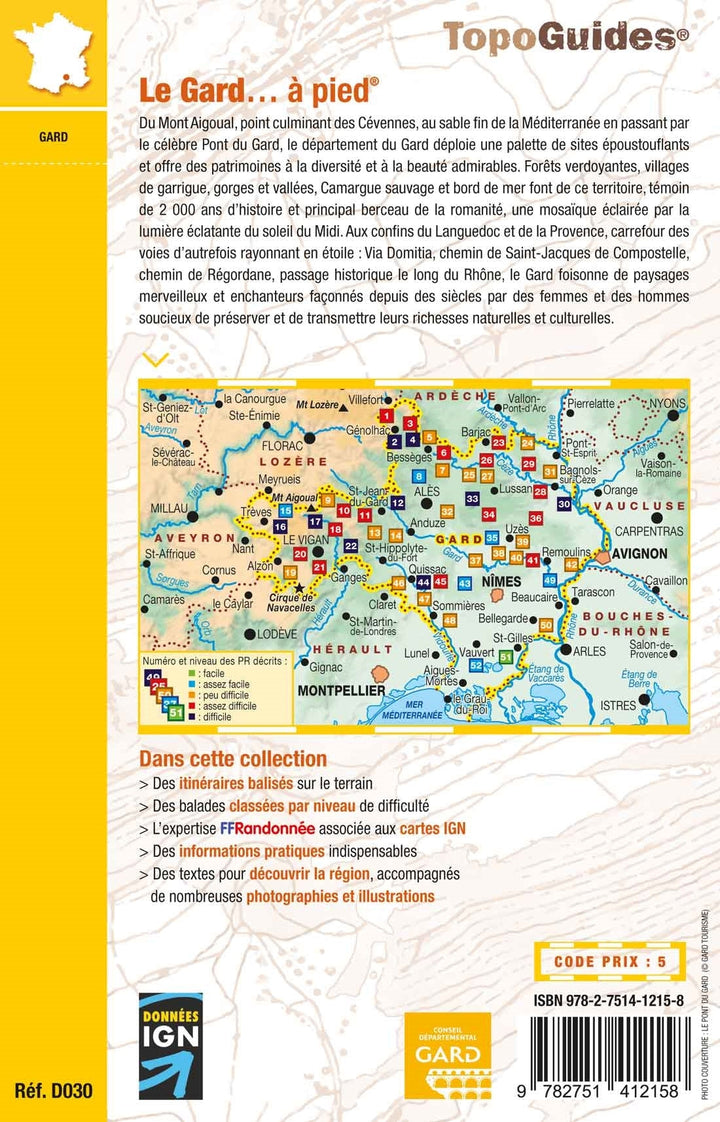 Topoguide de randonnée - Le Gard à pied | FFR guide de conversation FFR - Fédération Française de Randonnée 
