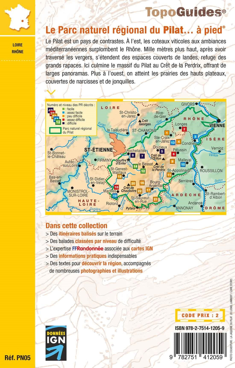Topoguide de randonnée - Le Parc naturel régional du Pilat à pied | FFR guide de randonnée FFR - Fédération Française de Randonnée 