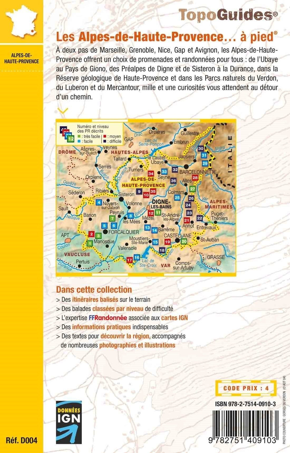 Topoguide de randonnée - Les Alpes-de-Haute-Provence à pied | FFR guide de randonnée FFR - Fédération Française de Randonnée 