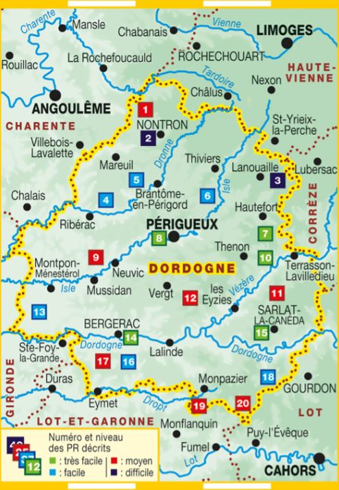 Guide de randonnée - Les terroirs de la Dordogne, à pied | FFR - La Compagnie des Cartes
